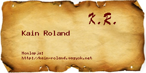 Kain Roland névjegykártya